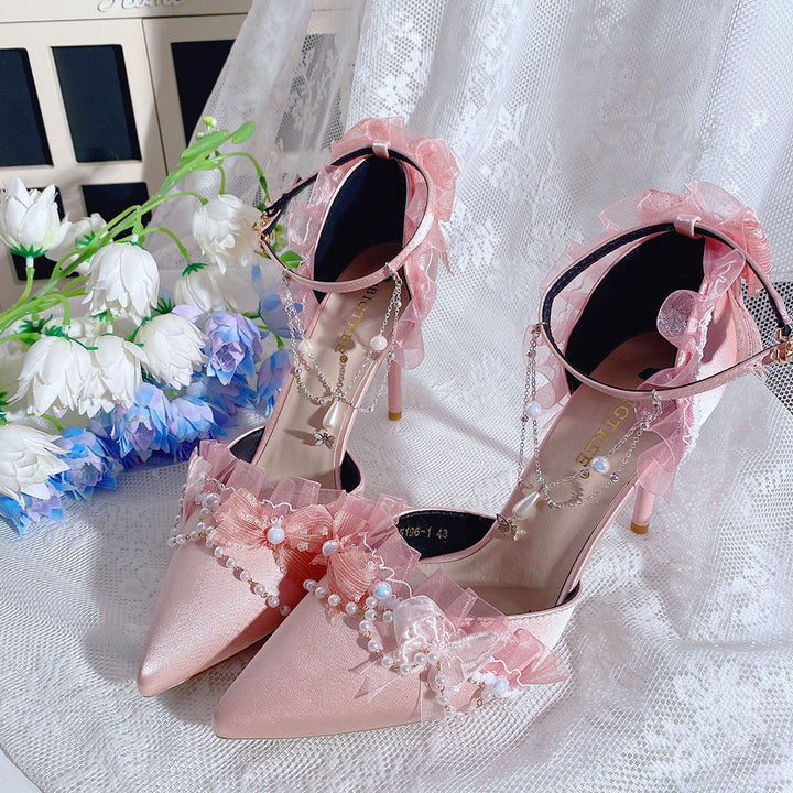 Elegant Bow Decoration Lolita High Heels