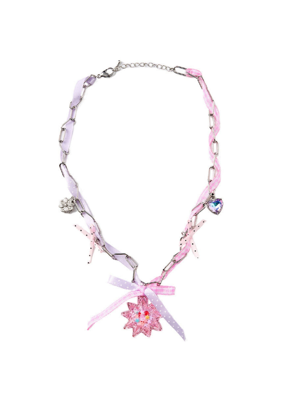 Pink Ribbon Star Charm Necklace
