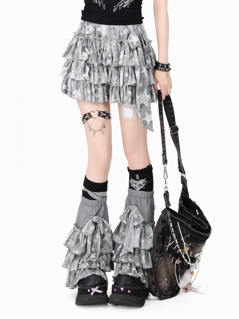 Star Ruffle Mini Skirt with Matching Leg Warmers