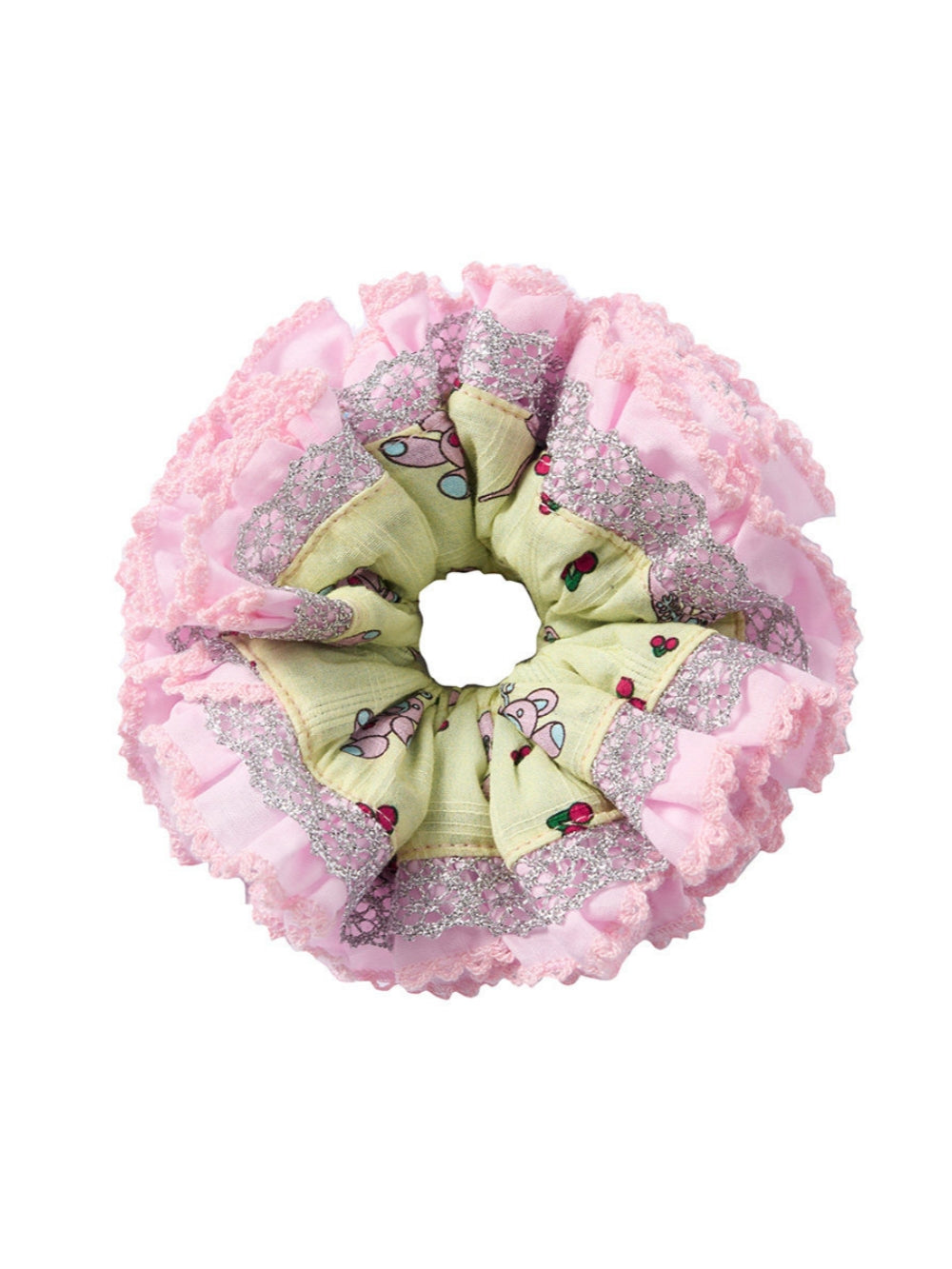 Floral Lace Ruffle Scrunchie