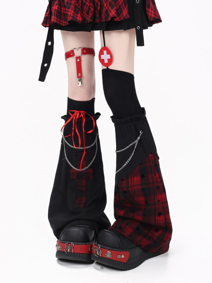 Plaid Slouch Leg Warmers