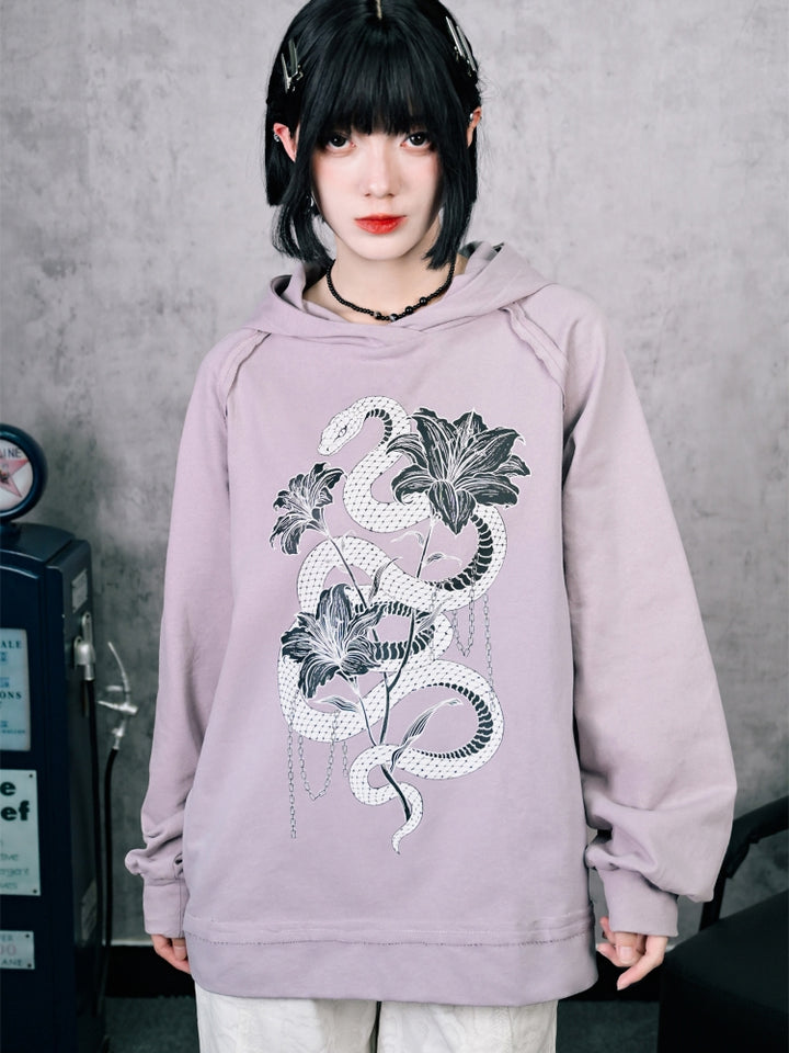 Snake Print Pullover Hoodie