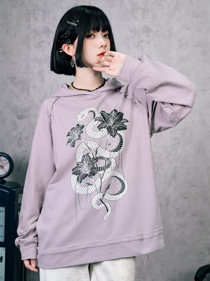 Snake Print Pullover Hoodie
