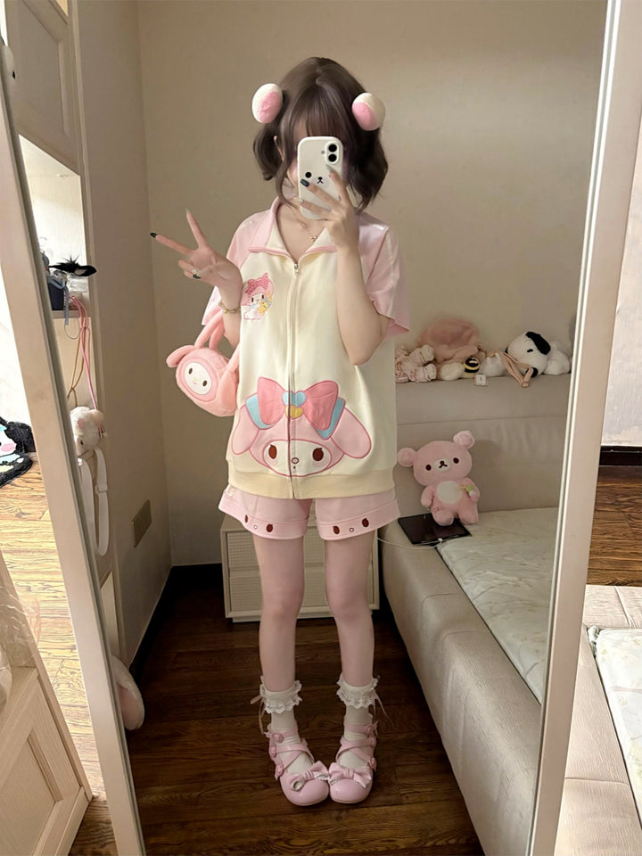 Soft Girl Aesthetic Casual clothing Top and Shorts