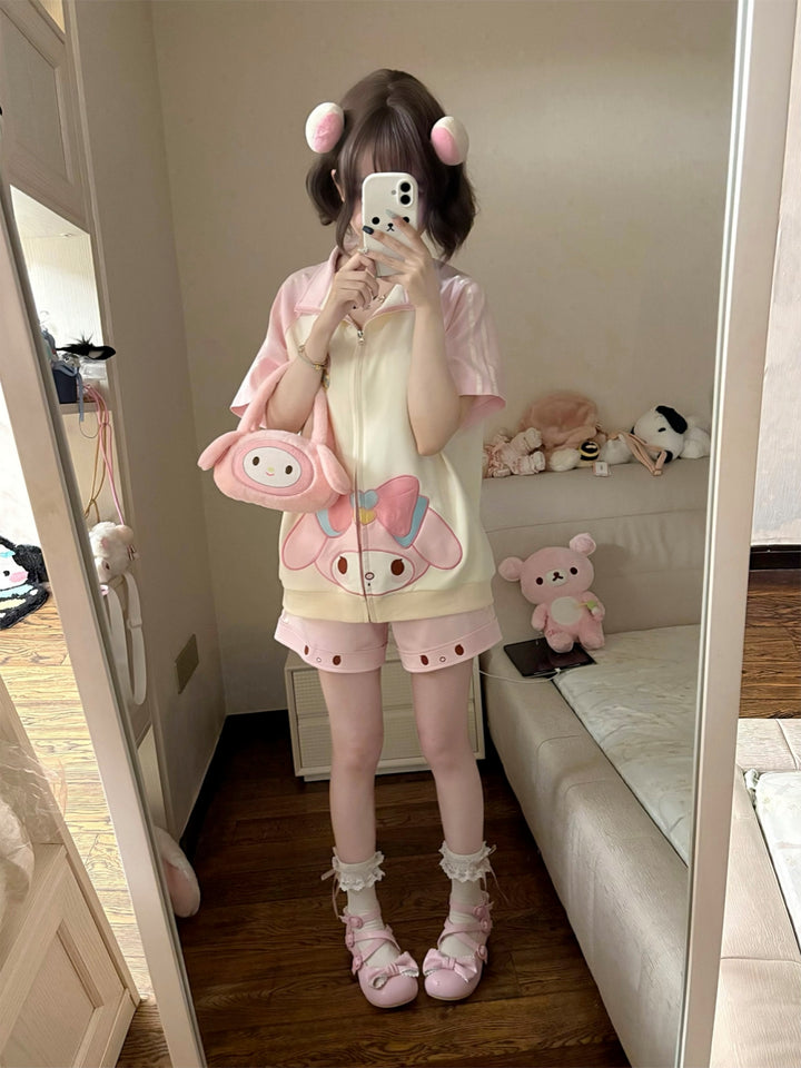 Soft Girl Aesthetic Casual clothing Top and Shorts