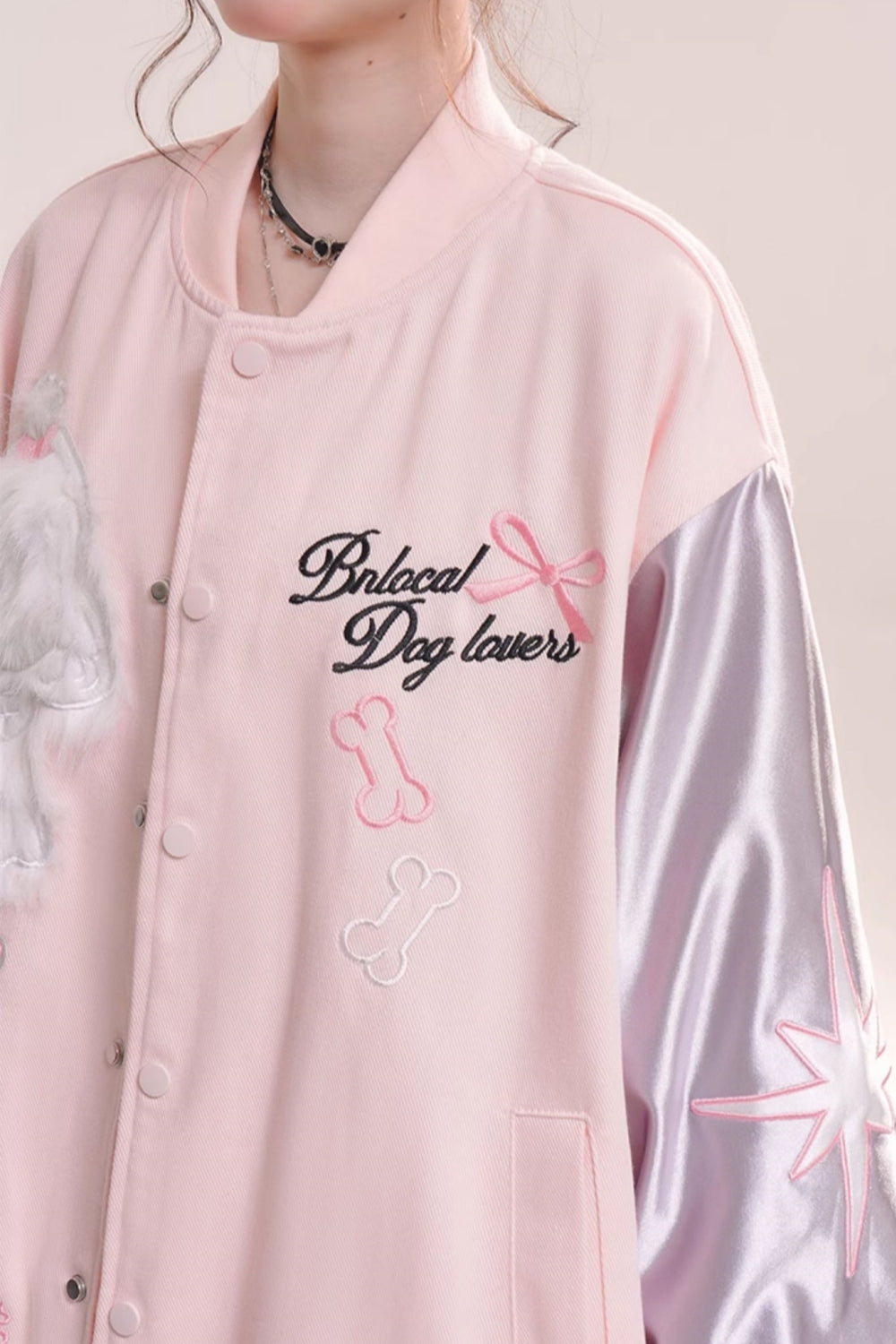 Sweet Cartoon Puppy Embroidered Jacket