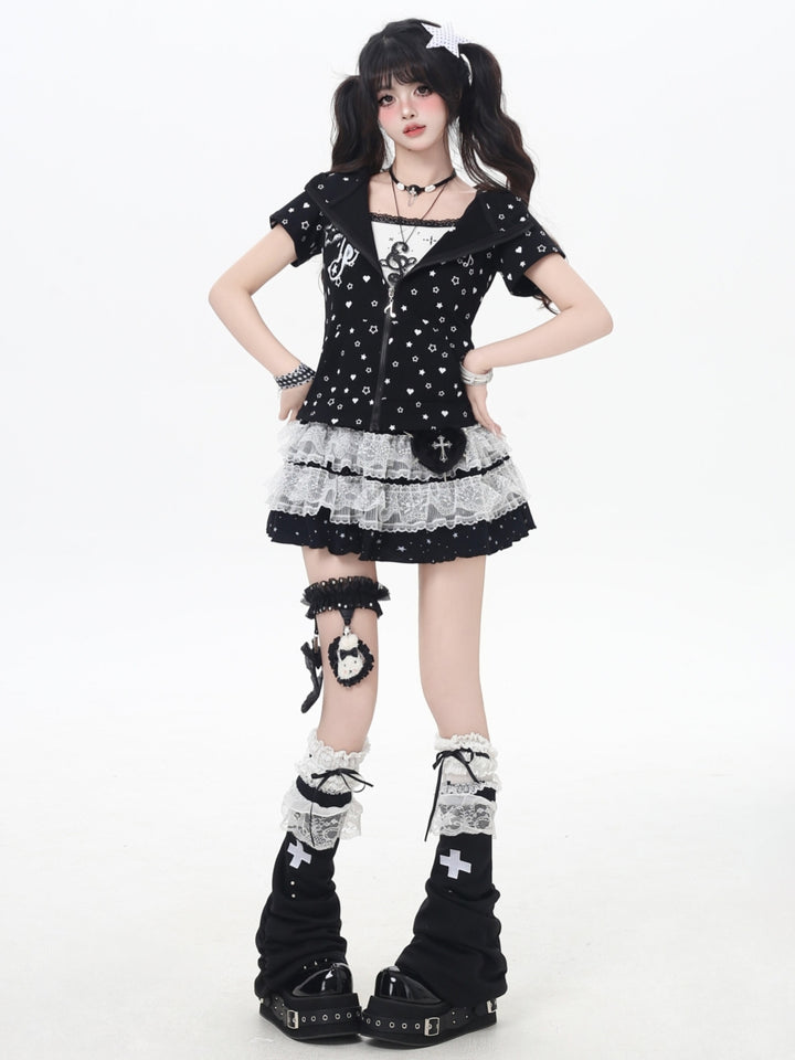 Sweet Romantic Layered Short Skirt