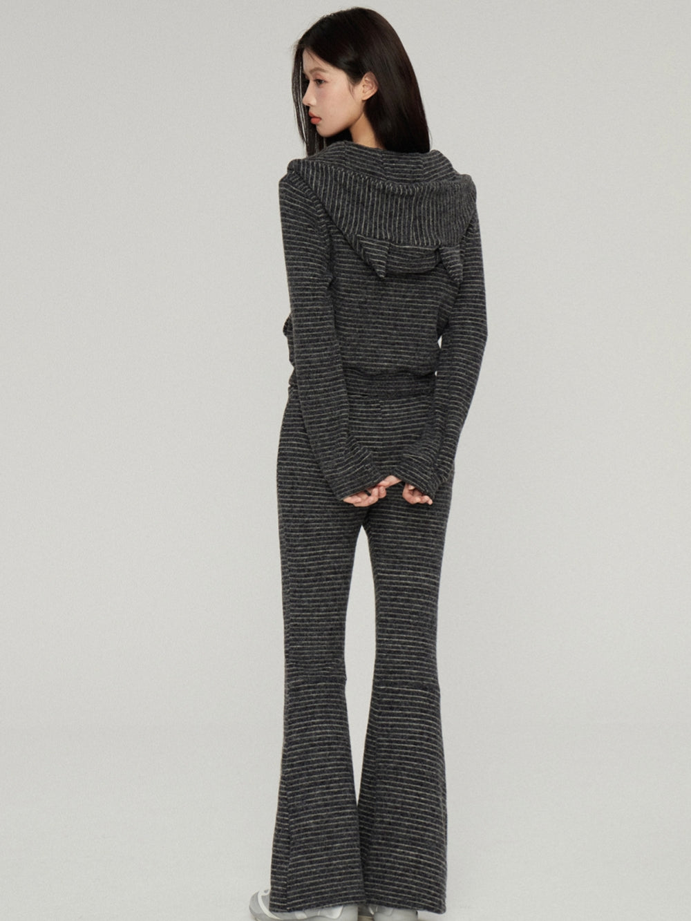 Vintage Striped Hoodie and Flared Pants