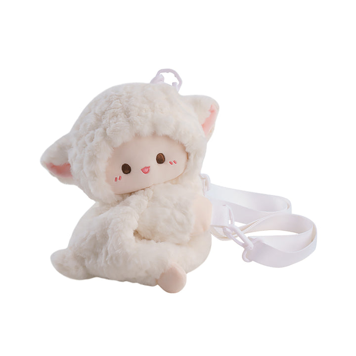 White Lamb Plush Crossbody Bag