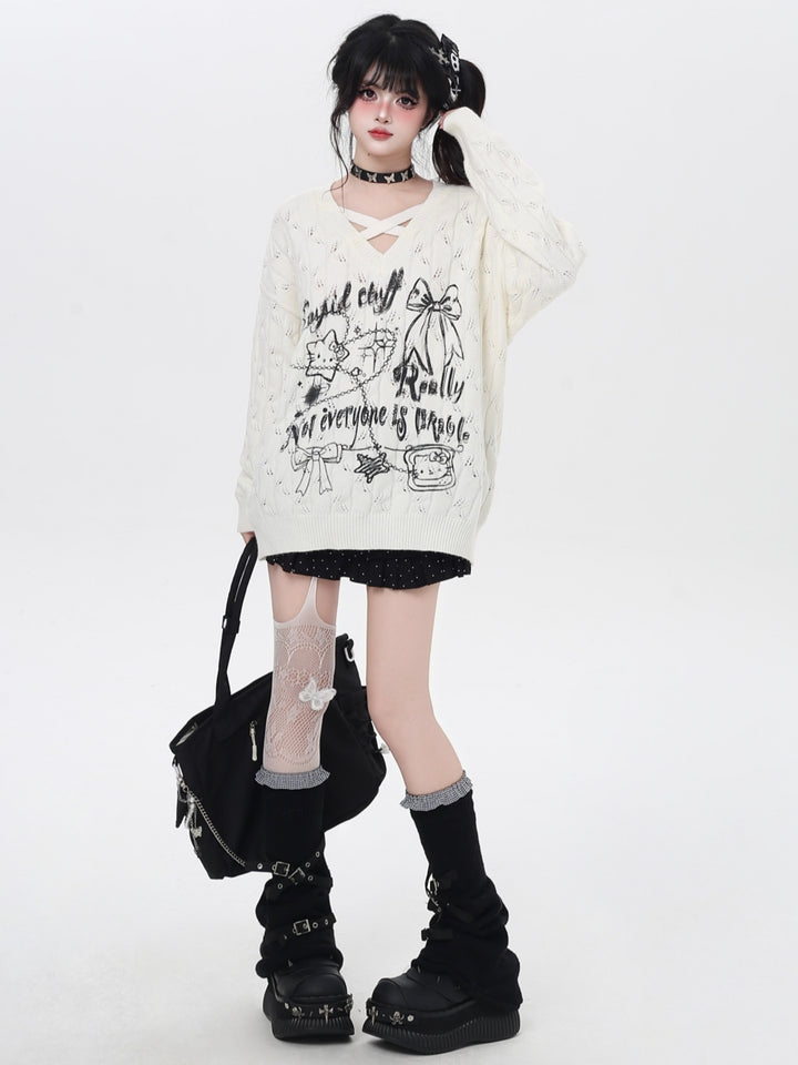 Y2K Cutout Knit Top
