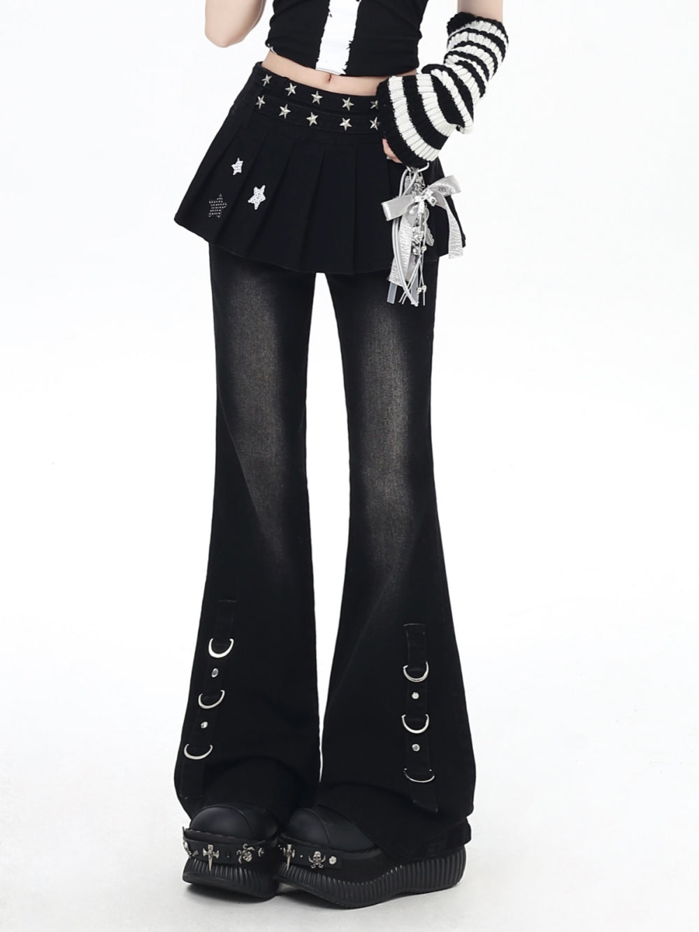 Y2K False Two-Piece Bottom Trend Pants