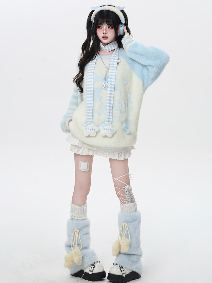 Y2K Soft Striped Knit Sweater Top