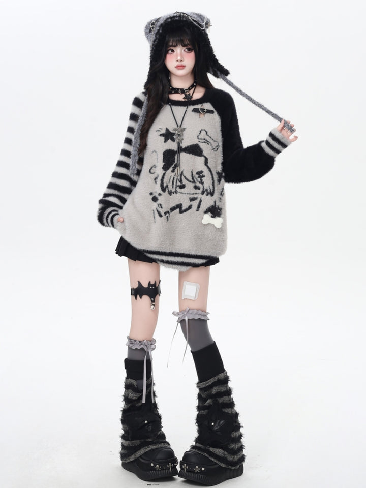 Y2K Soft Striped Knit Sweater Top