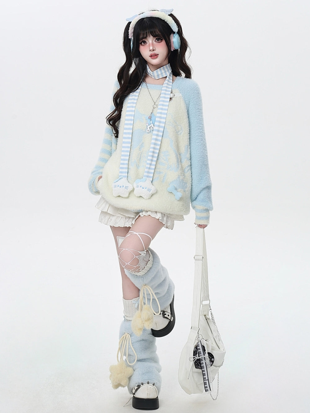 Y2K Soft Striped Knit Sweater Top