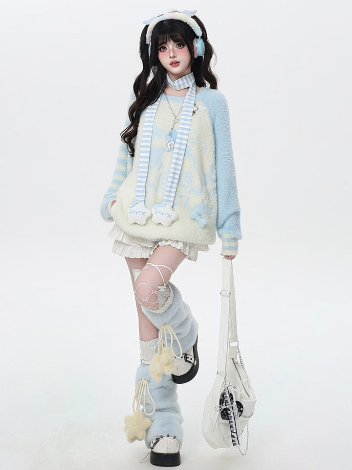 Y2K Soft Striped Knit Sweater Top