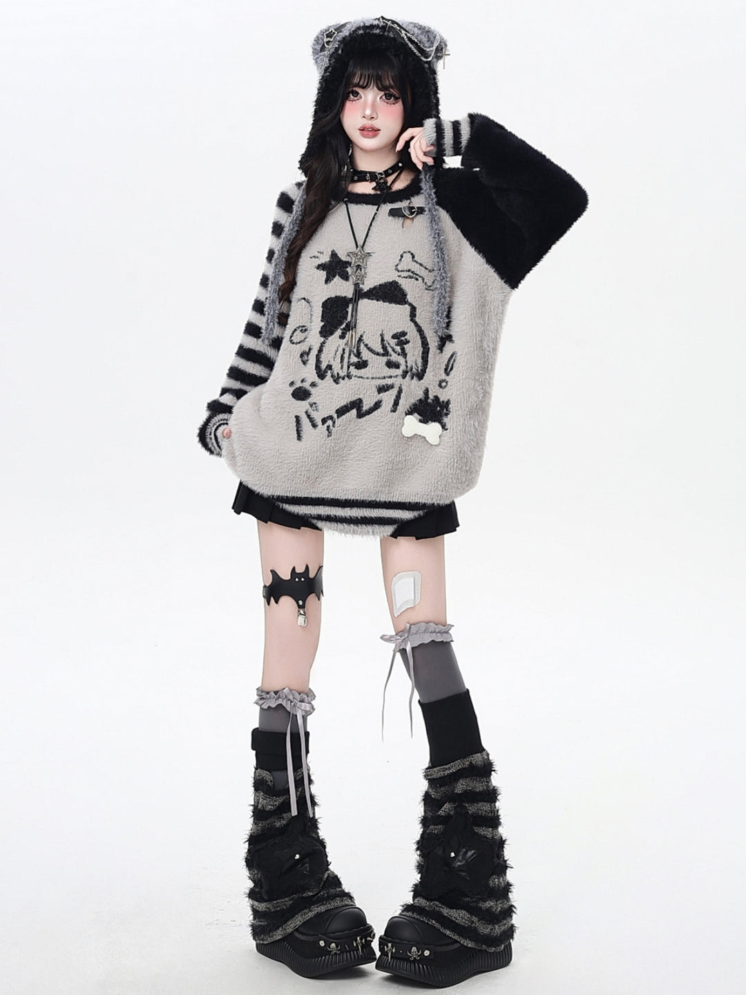 Y2K Soft Striped Knit Sweater Top