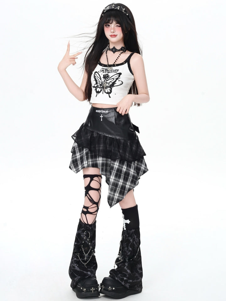 Y2K Two-Sided Streetwear Mini Skirt