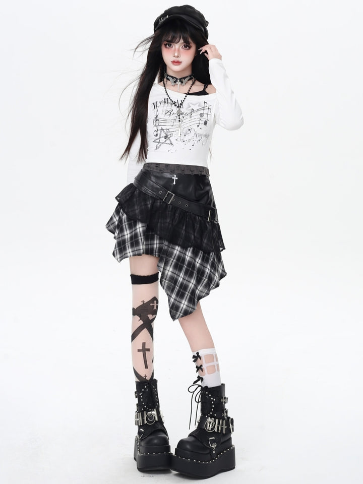 Y2K Two-Sided Streetwear Mini Skirt