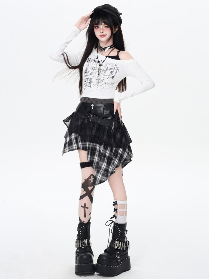 Y2K Two-Sided Streetwear Mini Skirt