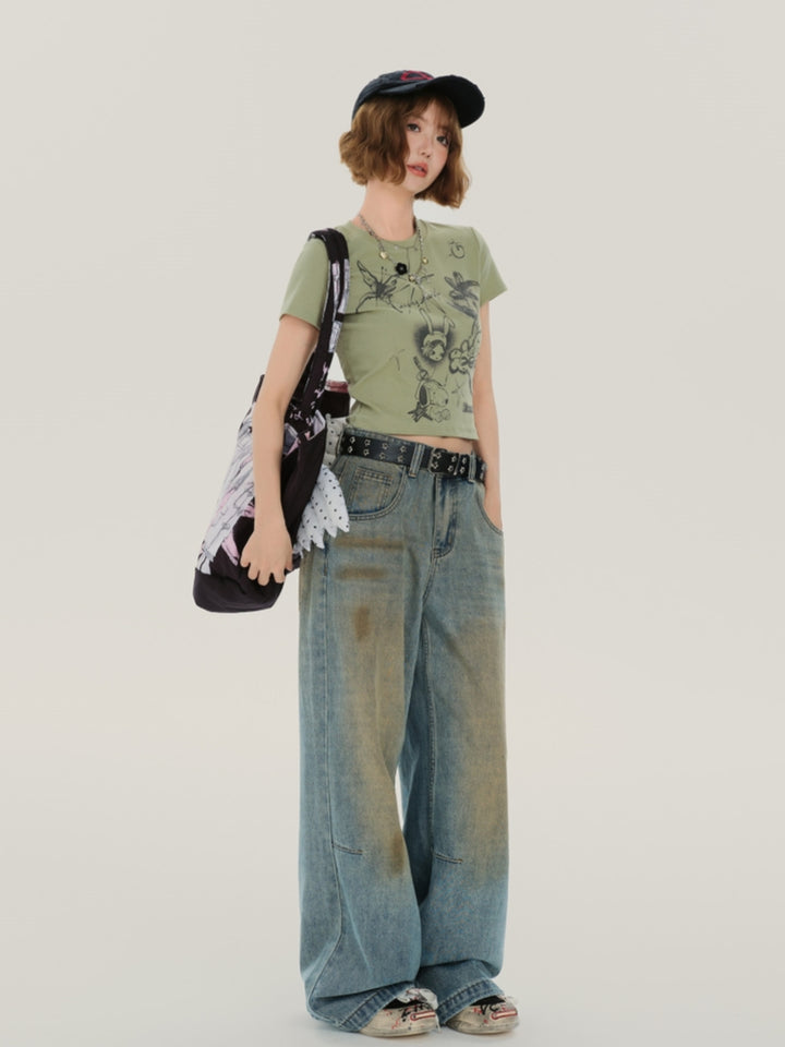 Youthful Doodle Art T-shirt - Cute & Trendy Everyday Casual Top