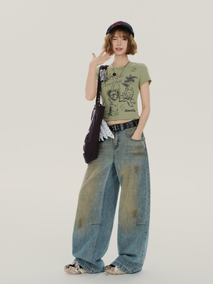 Youthful Doodle Art T-shirt - Cute & Trendy Everyday Casual Top