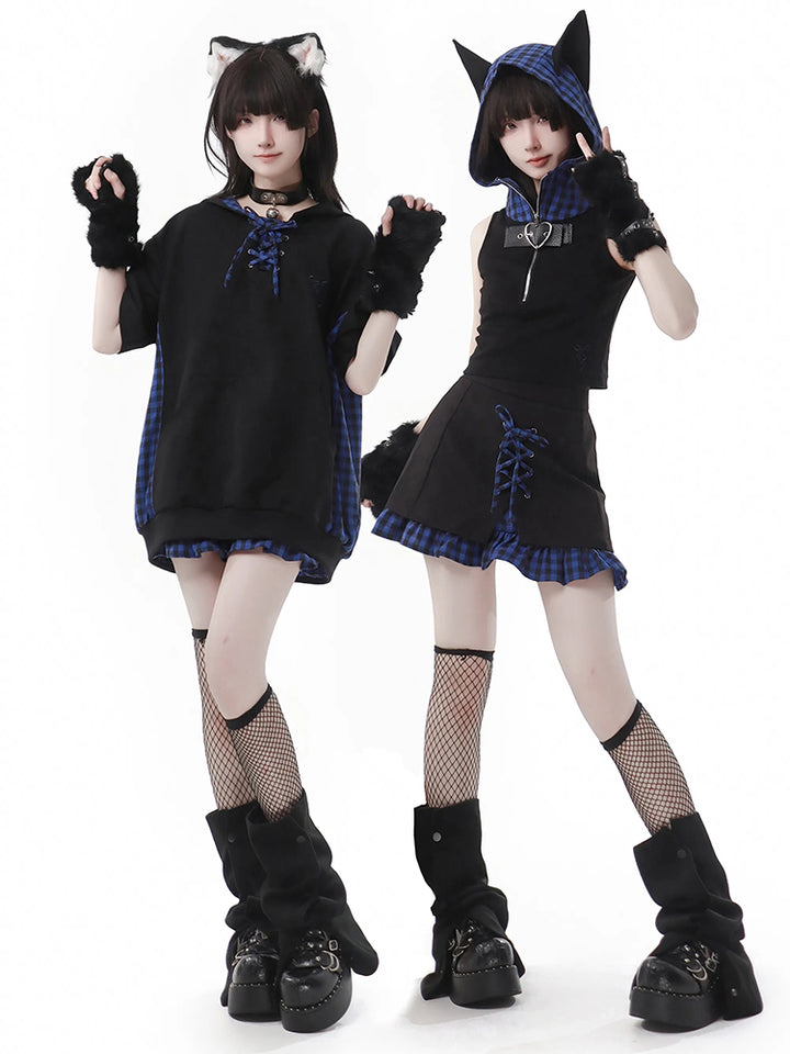 Gothic Harajuku Streetwear Graphic Hoodie/Skirt