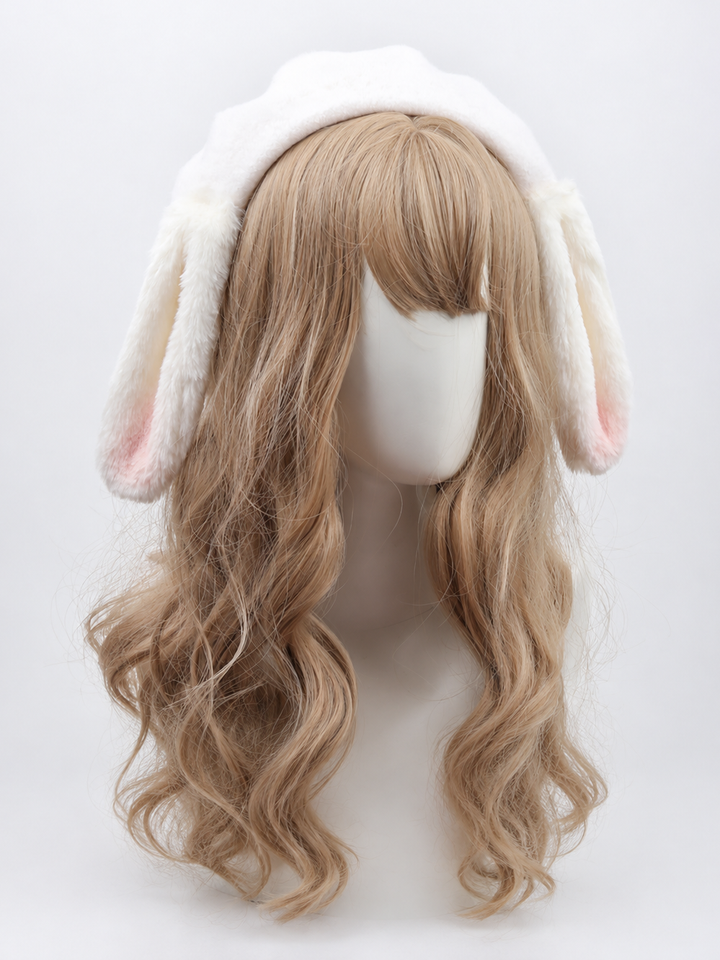White Rabbit Ears Beret Hat