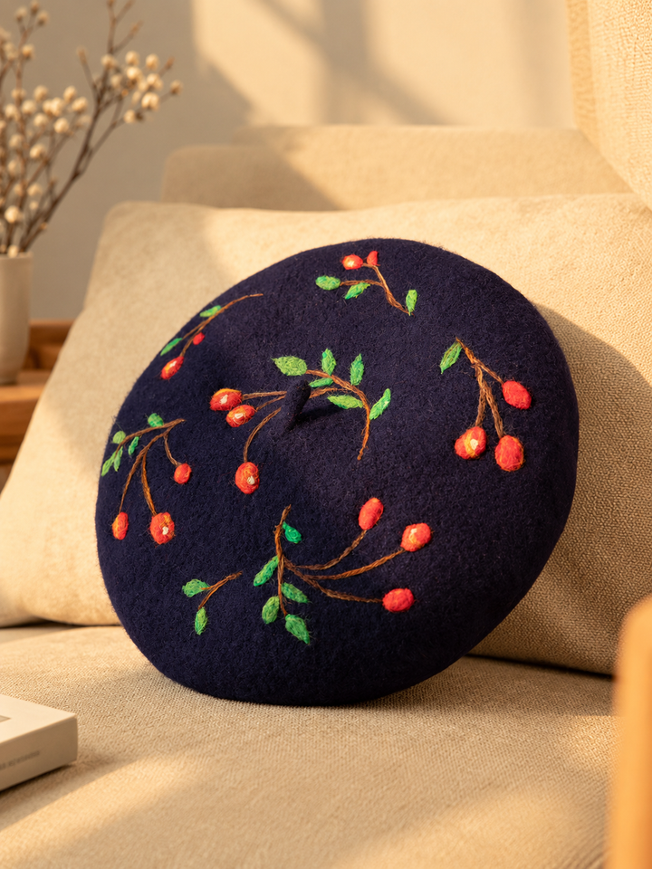 Fruity Cherry Beret Hat
