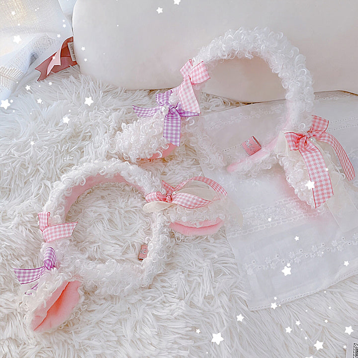 Kawaii Sheep Ears Mini Bow Headband