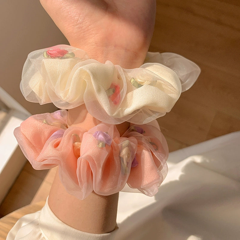 Korean-Inspired Rose Scrunchies-dolliefae